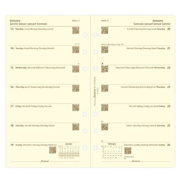 filofax Personal calendarium 7 dagen op 1 pagina    5-talig cotton cream