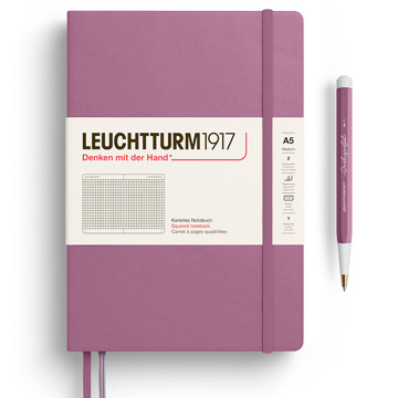 LEUCHTTURM1917 Medium A5 notitieboek Dusty Rose geruit