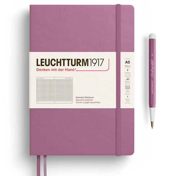 LEUCHTTURM1917 Medium A5 notitieboek Dusty Rose geruit