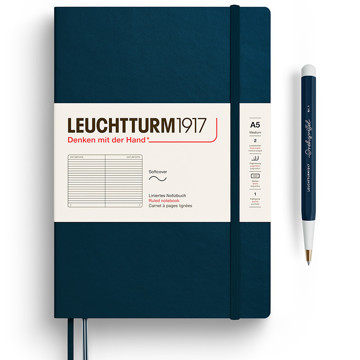 LEUCHTTURM1917 Medium A5 Softcover notitieboek Deep Sea gelijnd