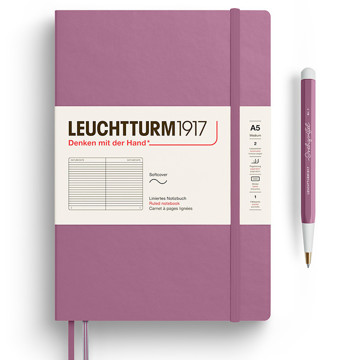 LEUCHTTURM1917 Medium A5 Softcover notitieboek Dusty Rose gelijnd