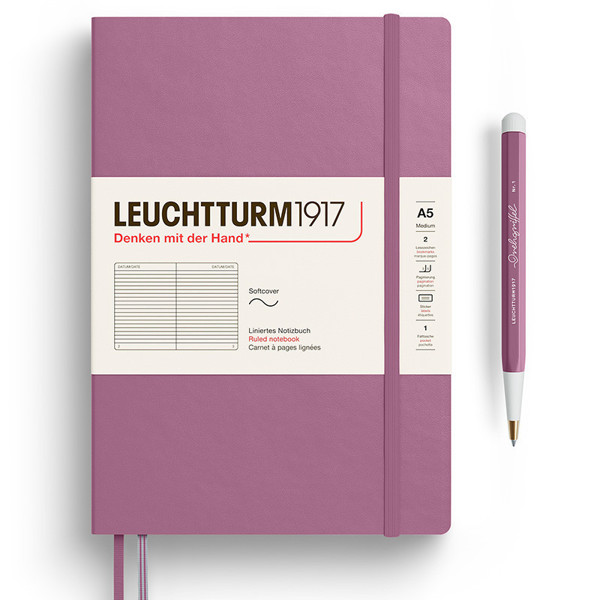 LEUCHTTURM1917 Medium A5 Softcover notitieboek Dusty Rose gelijnd