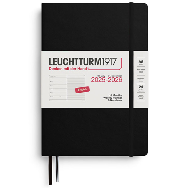 Leuchtturm1917 agenda Weekly Planner & Notebook 18mnd Medium (A5) Hardcover