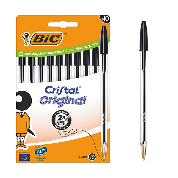 balpen BIC Cristal - medium - 10stuks - zwart 