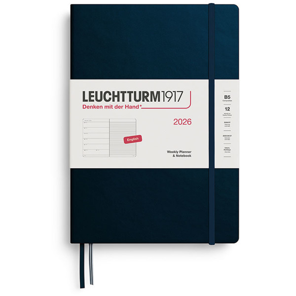 Leuchtturm1917 agenda 2026 Weekly Planner & Notebook Composition (B5) Hardcover Deep Sea