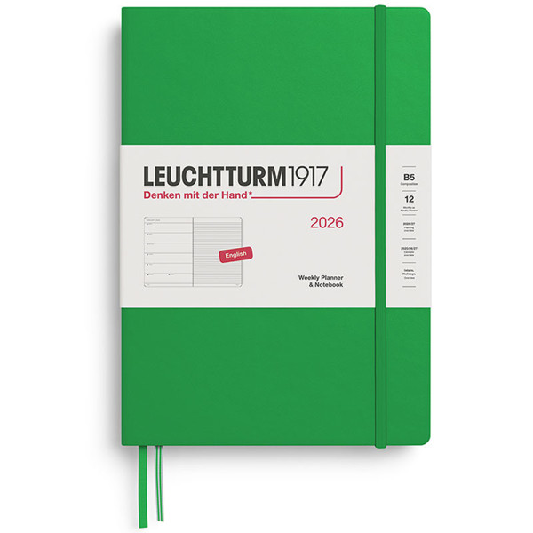 Leuchtturm1917 agenda 2026 Weekly Planner & Notebook Composition (B5) Hardcover Spring Leaf