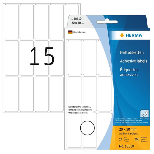etiket Herma 20x50mm movable 360stuks