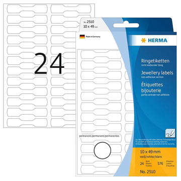 etiket Herma 10x49mm wit halter 600stuks 