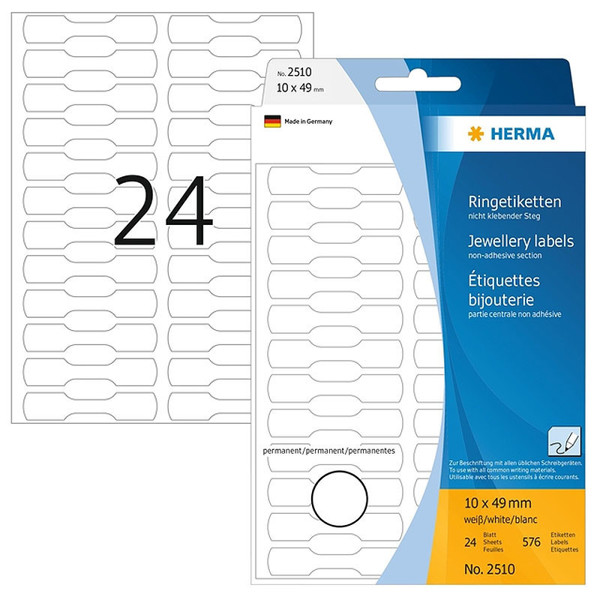 etiket Herma 10x49mm wit halter 600stuks 