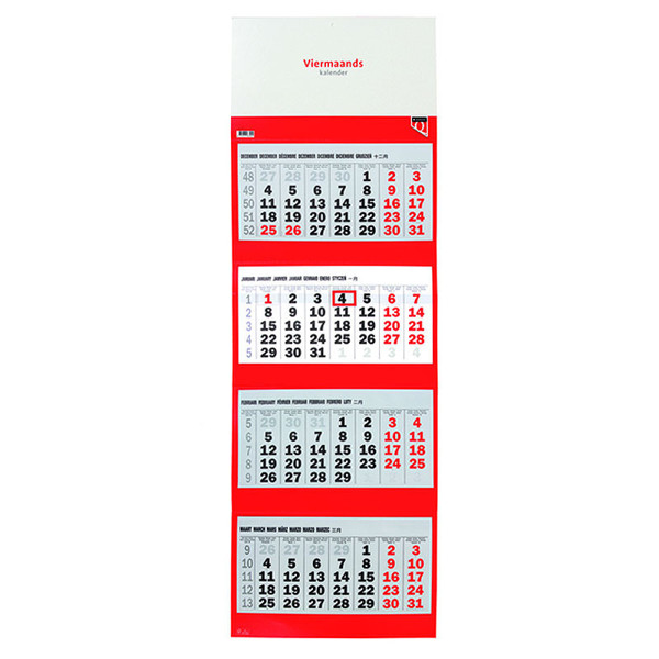 kalender Quantore - 4 maandskalender