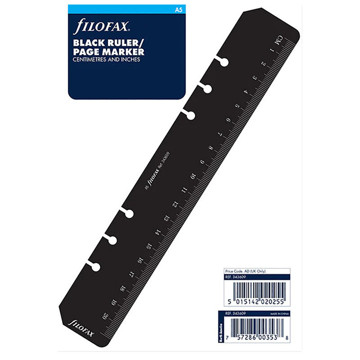 Filofax A5 bladwijzer / liniaal zwart