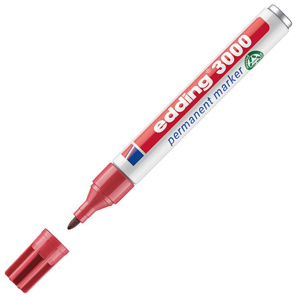 edding 3000 viltstift permanent 1.5-3mm karmijnrood