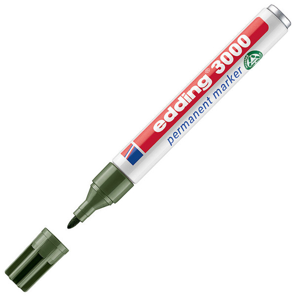 edding 3000 viltstift permanent 1.5-3mm olijfgroen