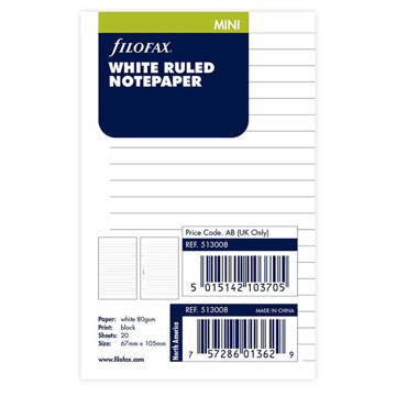 Filofax Mini gelijnd wit