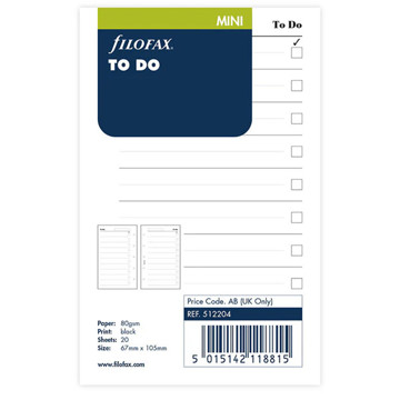 Filofax Mini to do wit papier