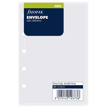 Filofax Mini transparant envelop zij opening