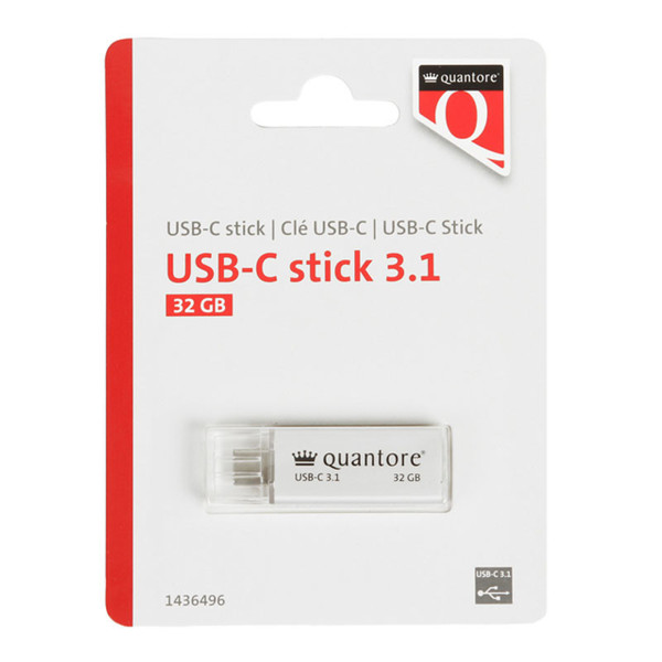usb-stick Quantore - 32GB USB-C 3.0 zilver