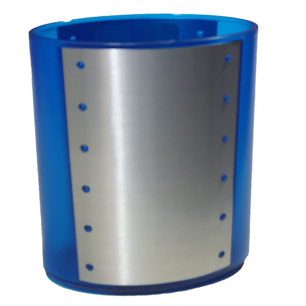 pennenkoker Flash 11 cm hoog 1-vak aluminium / blauw