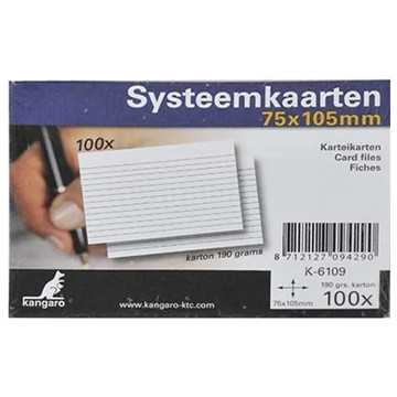 systeemkaart Kangaro    75x105mm (A7) 190gr gelijnd wit