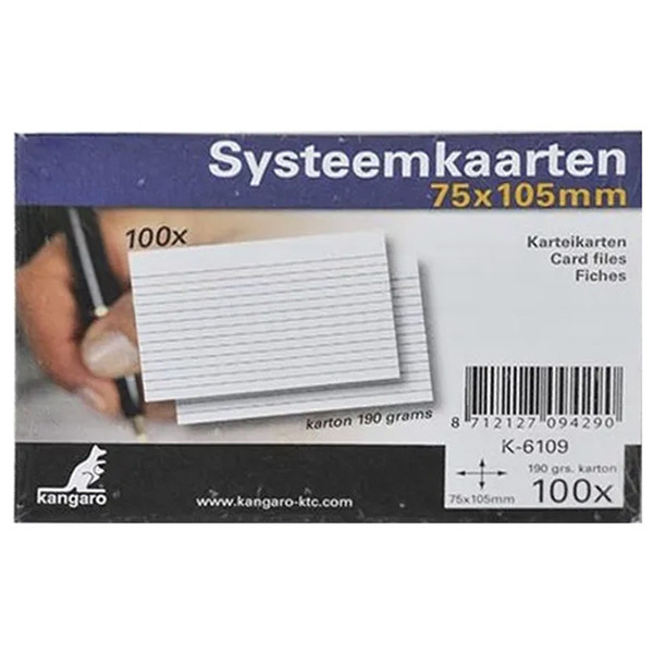 systeemkaart Kangaro    75x105mm (A7) 190gr gelijnd wit