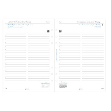 Filofax A5 calendarium  1 dag   op 1 pagina + tijd