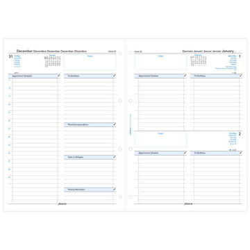 filofax A4 calendarium 1 dag op 1 pagina