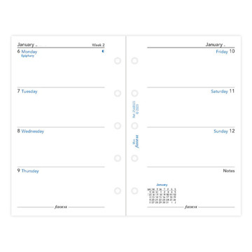 Filofax Mini calendarium 7 dagen op 2 pagina's blanco engels