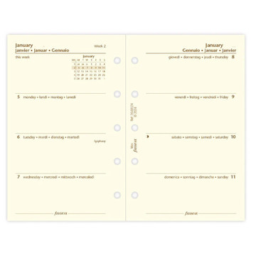 filofax Mini vulling 7 dagen op 2 pagina's blanco cotton cream