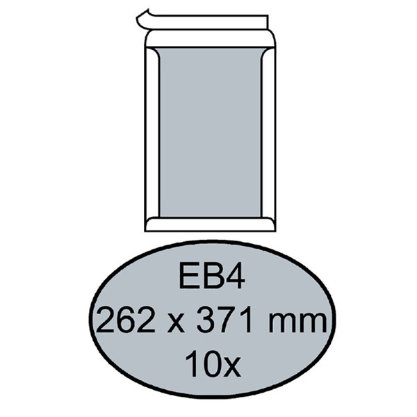 envelop Quantore bordrug 262x371mm  10stuks 120gr wit EB4 zelfklevend