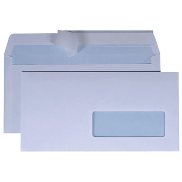 envelop Quantore 110x220mm venster 3x10cm rechts  25stuks  80gr wit zelfklevend