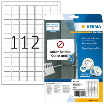 etiket Herma   25.4x 16.9mm  25vel  2800stuks
