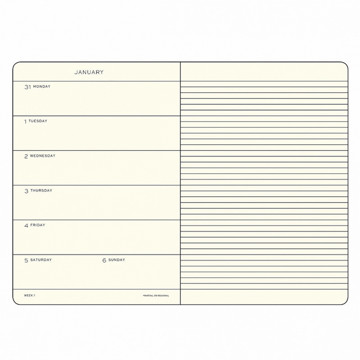 Leuchtturm1917 agenda Weekly Planner & Notebook Composition (B5) Hardcover Black