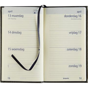 Brepols agenda 2026 Optivision Pocket Classica 7/2 - zwart - blauw - rood