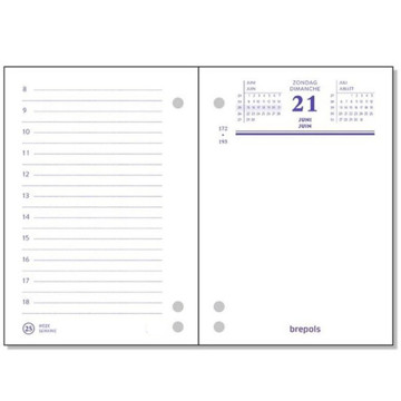 kalender Brepols 2025 omlegblok - 1 dag op 2 pagina's  85x120mm