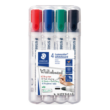 viltstift Staedtler Lumocolor 351 2.0mm whiteboardmarker - 4 kleuren 