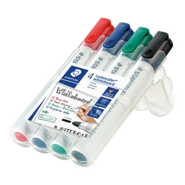 viltstift Staedtler Lumocolor 351 2.0mm whiteboardmarker - 4 kleuren 