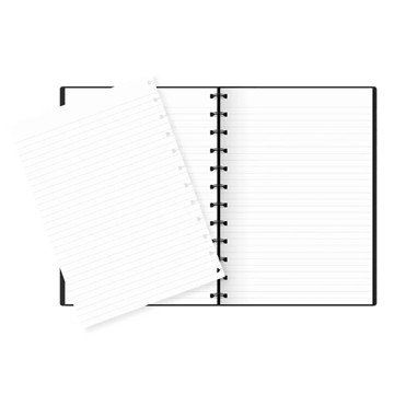 Filofax Notebook A4 Icon Folio Black gelijnd