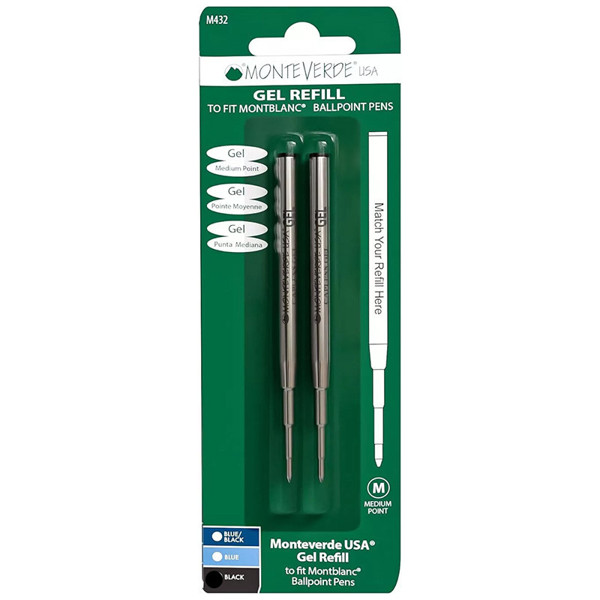 Monteverde balpenvulling (gel) 2stuks tbv MontBlanc Black medium