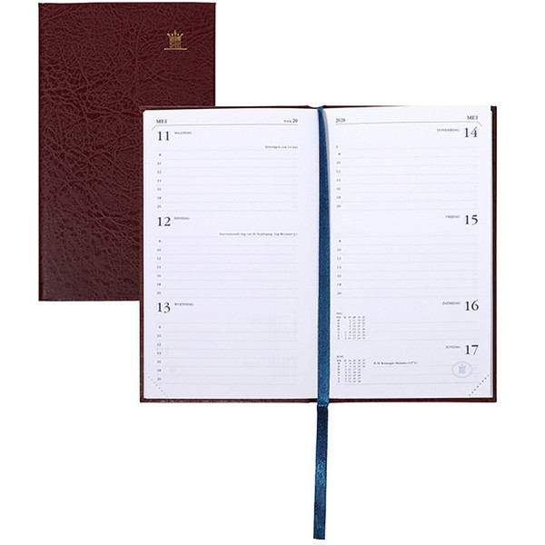 agenda Ryam Memoplan 7 mundior staand 7/2 - bordeaux 