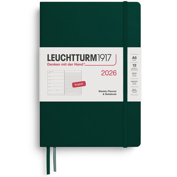 LEUCHTTURM1917 agenda Medium A5 Weekly Planner & Notebook Forest Green