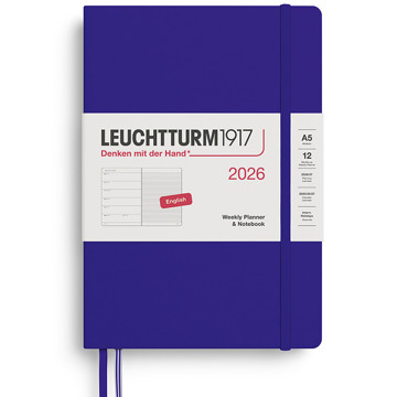 LEUCHTTURM1917 agenda Medium A5 Weekly Planner & Notebook Ink