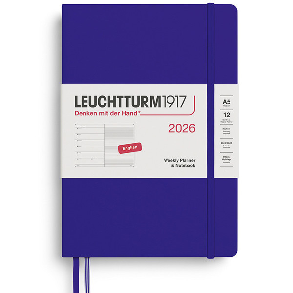 LEUCHTTURM1917 agenda Medium A5 Weekly Planner & Notebook Ink