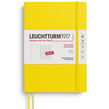 LEUCHTTURM1917 agenda Softcover Medium A5 Weekly Planner & Notebook Lemon
