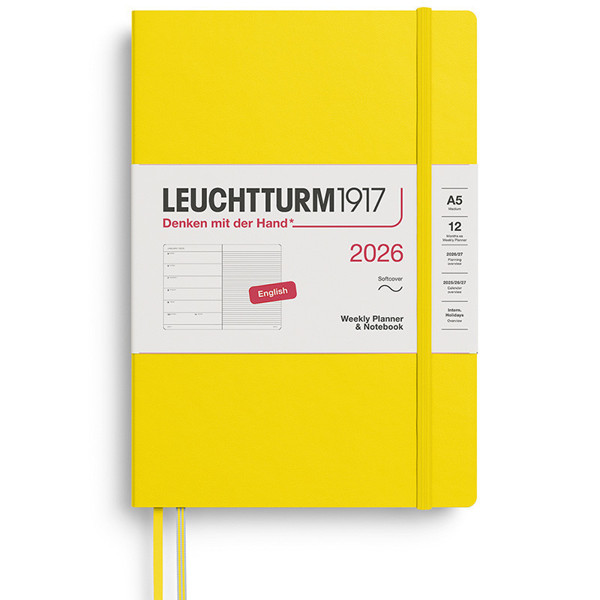 LEUCHTTURM1917 agenda Softcover Medium A5 Weekly Planner & Notebook Lemon