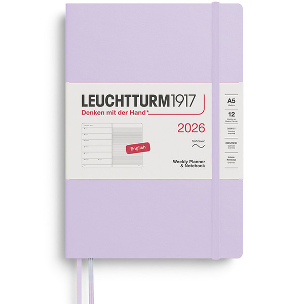 LEUCHTTURM1917 agenda Softcover Medium A5 Weekly Planner & Notebook Lilac