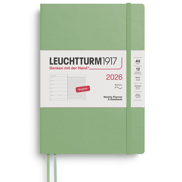 LEUCHTTURM1917 agenda Softcover Medium A5 Weekly Planner & Notebook Sage