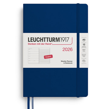LEUCHTTURM1917 agenda Medium A5 Weekly Planner & Notebook Navy