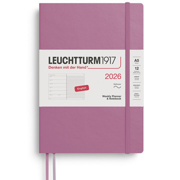 LEUCHTTURM1917 agenda Softcover Medium A5 Weekly Planner & Notebook Dusty Rose