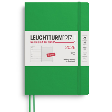 LEUCHTTURM1917 agenda Softcover Medium A5 Weekly Planner & Notebook Spring Leaf