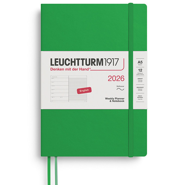 LEUCHTTURM1917 agenda Softcover Medium A5 Weekly Planner & Notebook Spring Leaf